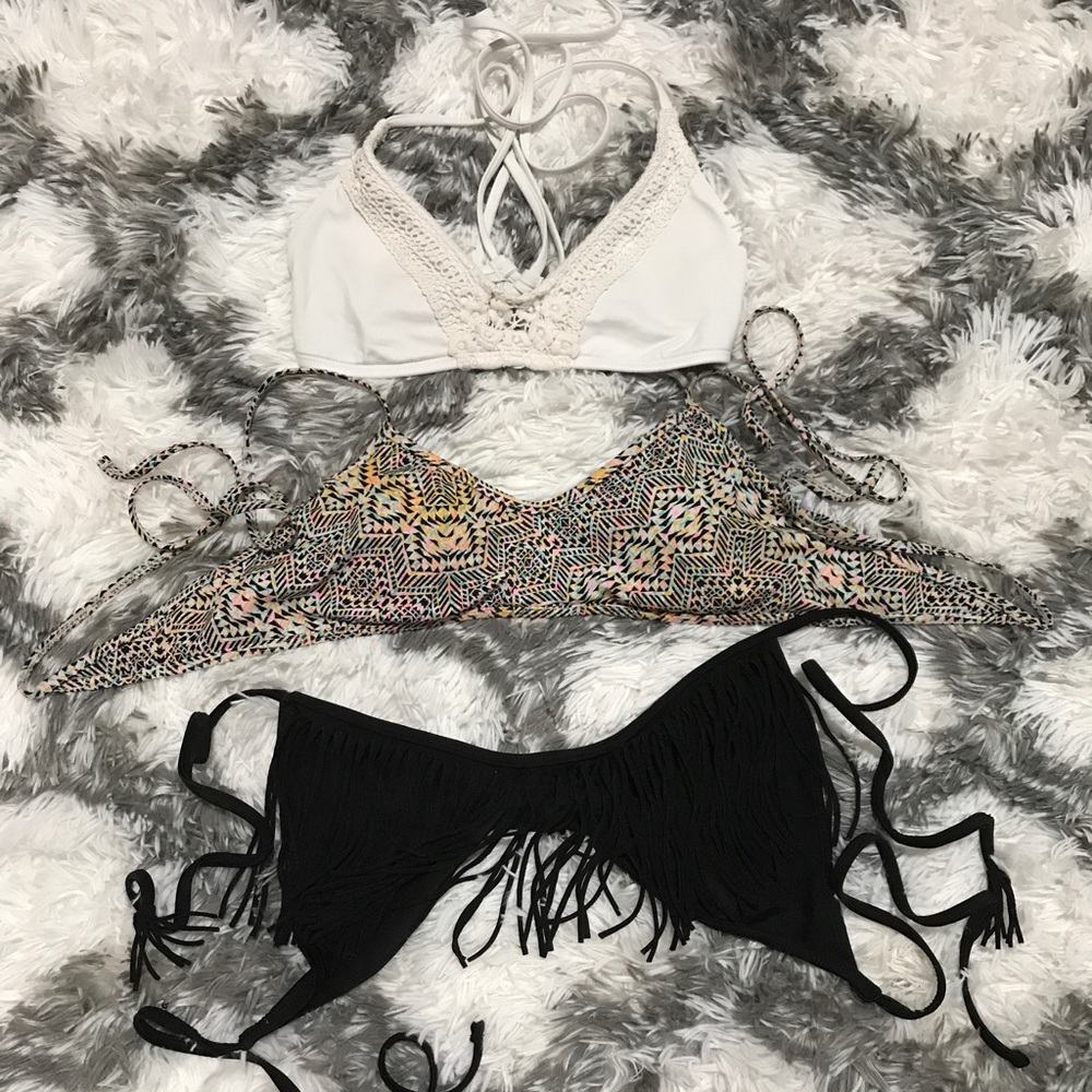 3 bikini tops, size Large.